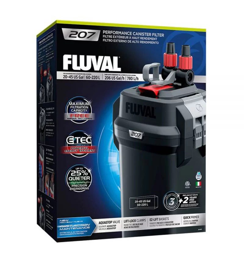 Fluval 207 Performance Canister Filter Up To 45 Us Gal For Modern Homes