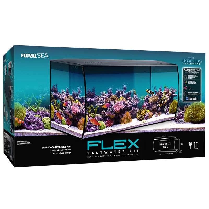 Fluval Flex Saltwater Aquarium Kit 32.5 Us Gal 123 L Black For Modern Homes