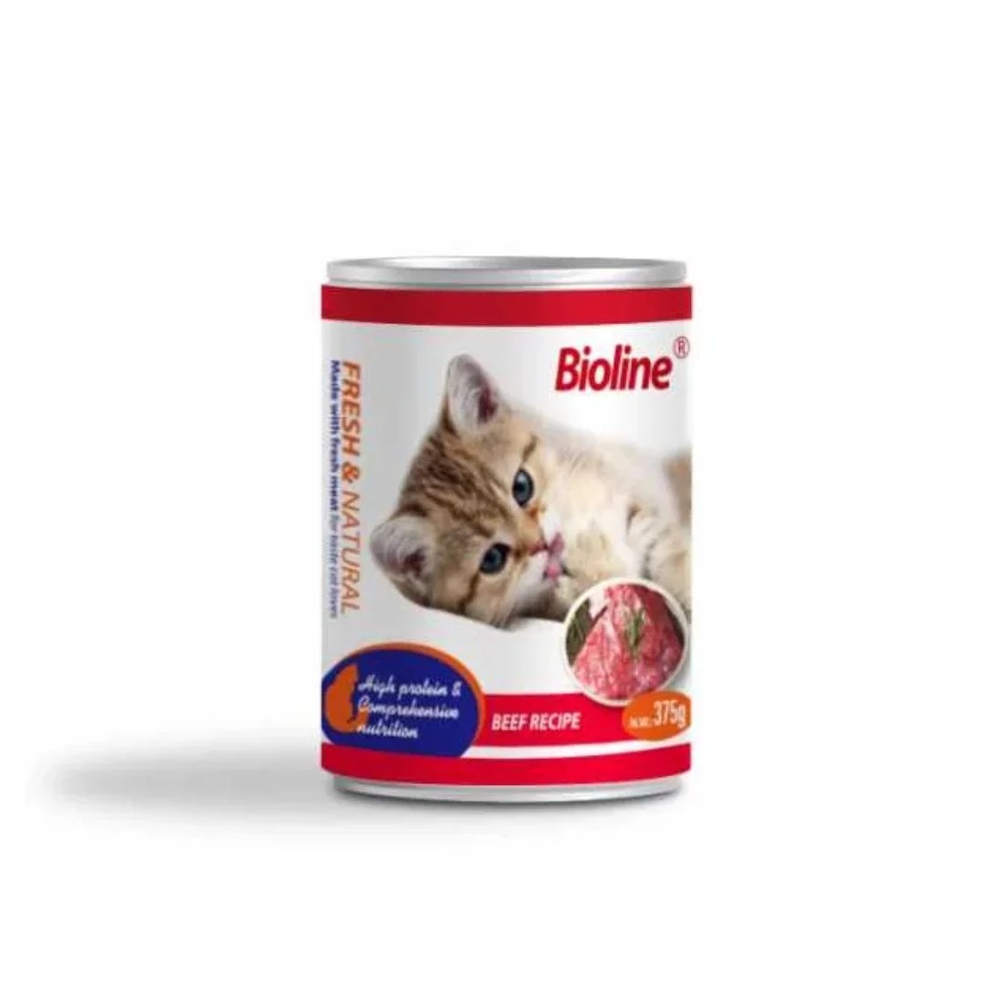 Bioline Canned Cat Wet Food Beef Recipe 375G